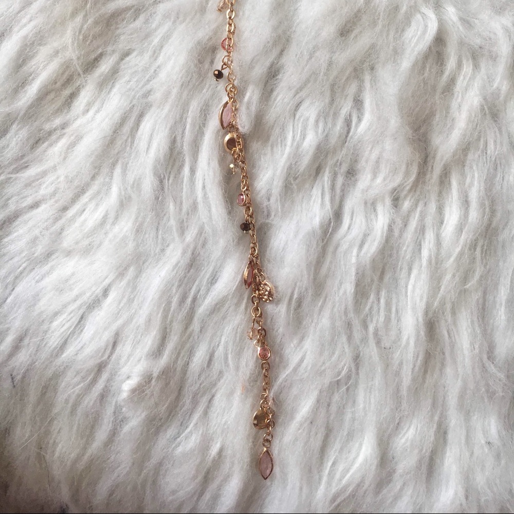 Stella & Ruby Gold Y-Necklace W/ Pink Diamond Gems - Picture 4 of 4
